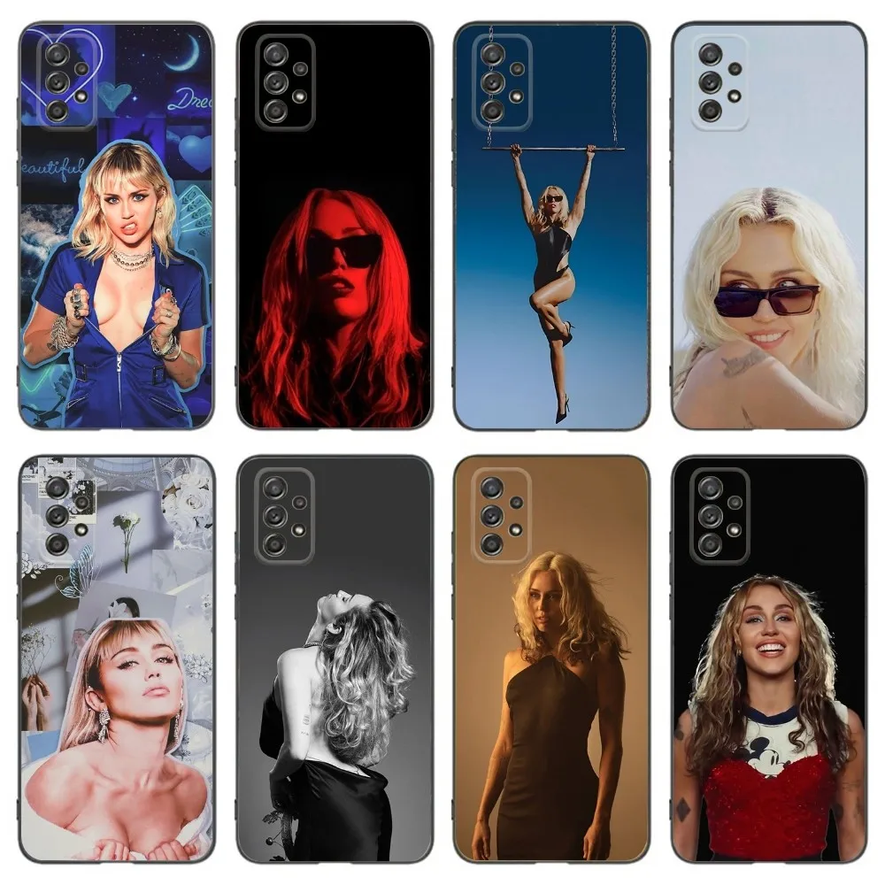 Singer M-Miley C-Cyrus Phone Case For Samsung Galaxy A13,A21s,A22,A31,A32,A52,A53,A71,A80,A91 Soft Black Phone Cover