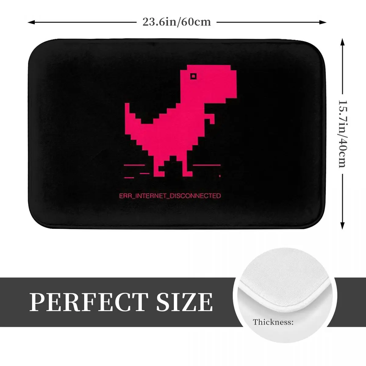 Disconnected Internet Dino Geek T-Rex Gifts Anti-slip Doormat Floor Mat Carpet Rug for Kitchen Entrance Home Bedroom Footpad Mat