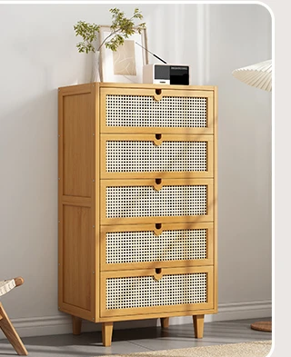 Multi story storage cabinets in the bedroom,household solid wood five bucket cabinets, modern and minimalist drawer cabinets