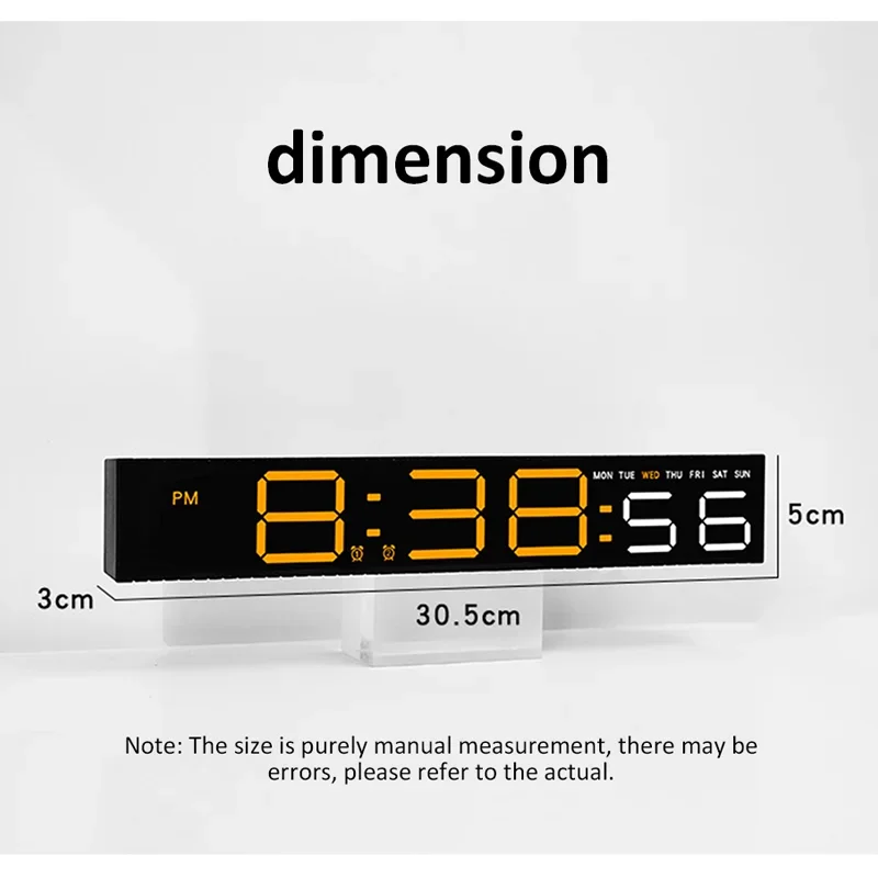 LED Alarm Clock with Rhythm Light Bar Colorful Table Clock with 3 Levels Brightness Adjustable RGB Colorful Electronic Clock