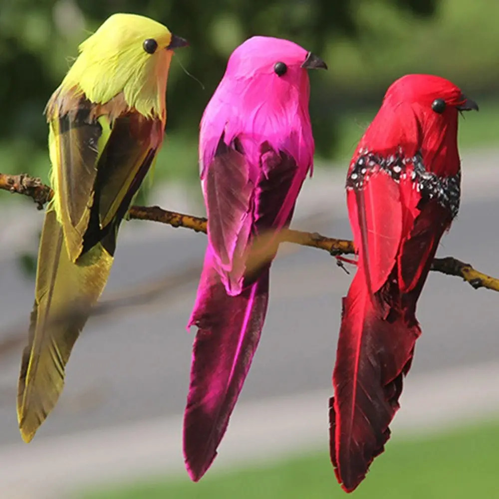 Multicolor Simulation Bird Foam Lawn Ornament Artificial Bird Model Miniature Landscape Photo Props Faux Bird Figurine