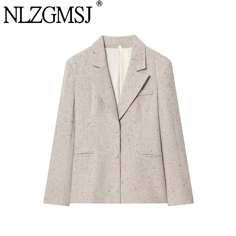 

Nlzgmsj 2026 Spring New Women's Jacket Chic Fashion Single-Breasted Slim Blazers Coat Female Casual Office Lady Outerwears ﻿