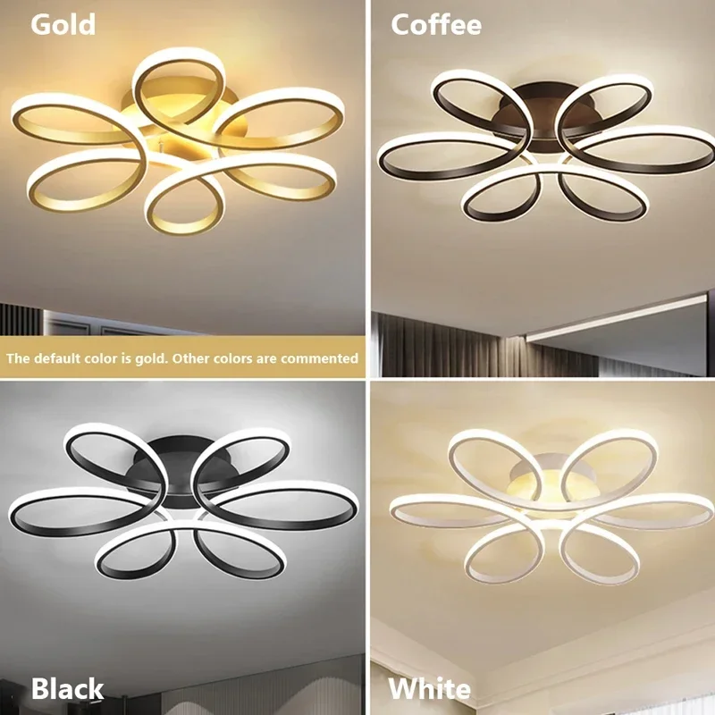 Moderne Led Plafondlamp Voor Woonkamer Eetkamer Slaapkamer Licht Afstandsbediening Kroonluchter Home Decor Binnenverlichting Armatuur Glans