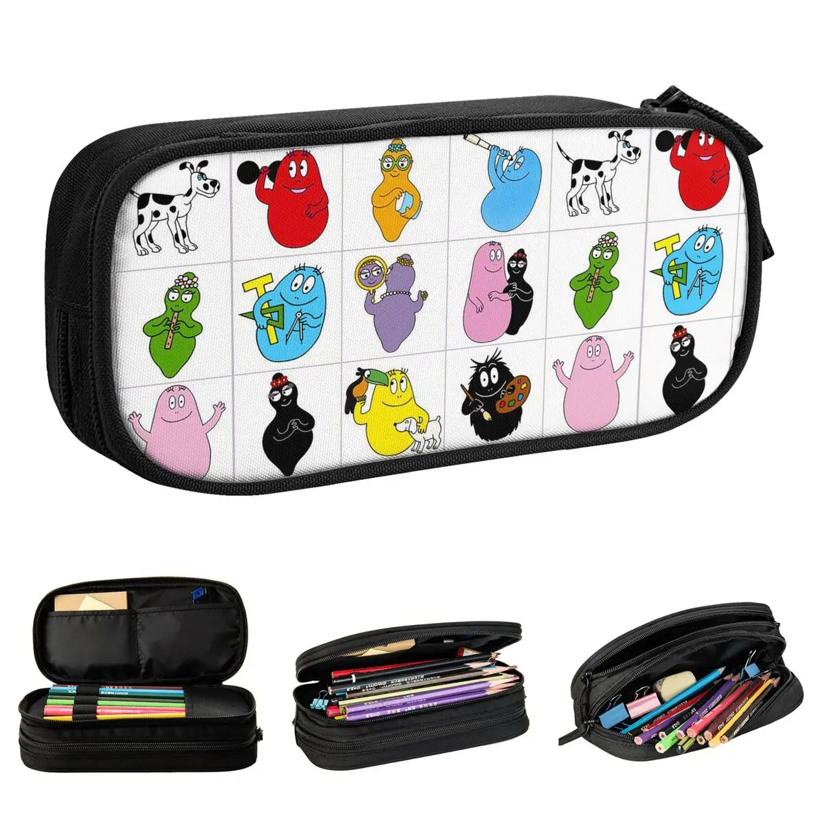 Les Barbapapa Collage Pencil Case Parent Child Animation Pen Bag Kids Big Capacity School Supplies Gifts Pencilcases