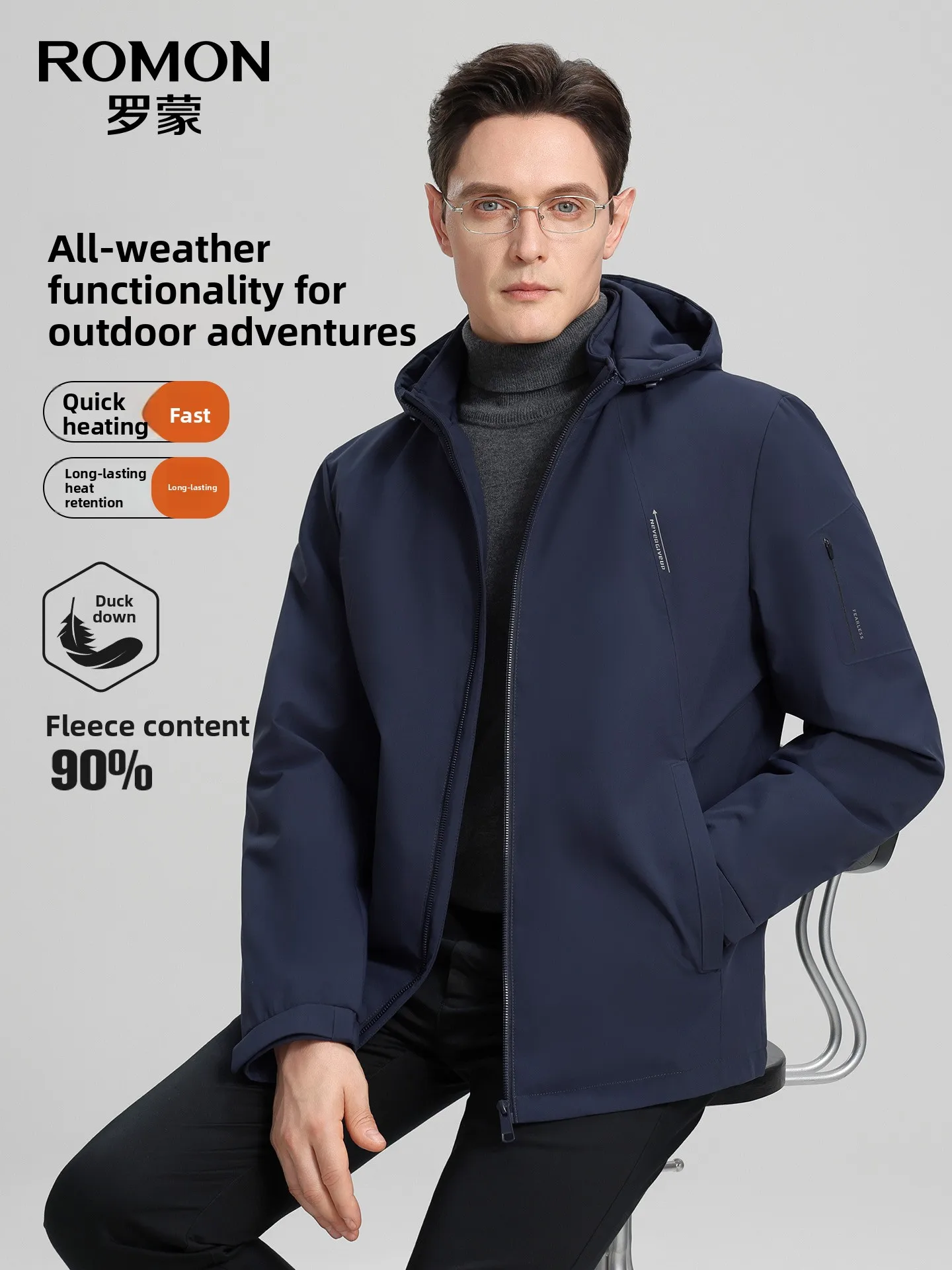 Men's Casual down Jacket Warmth All-Weather Functionality Polyester Fiber Fashion Urban Style Home Outdoor City Casual