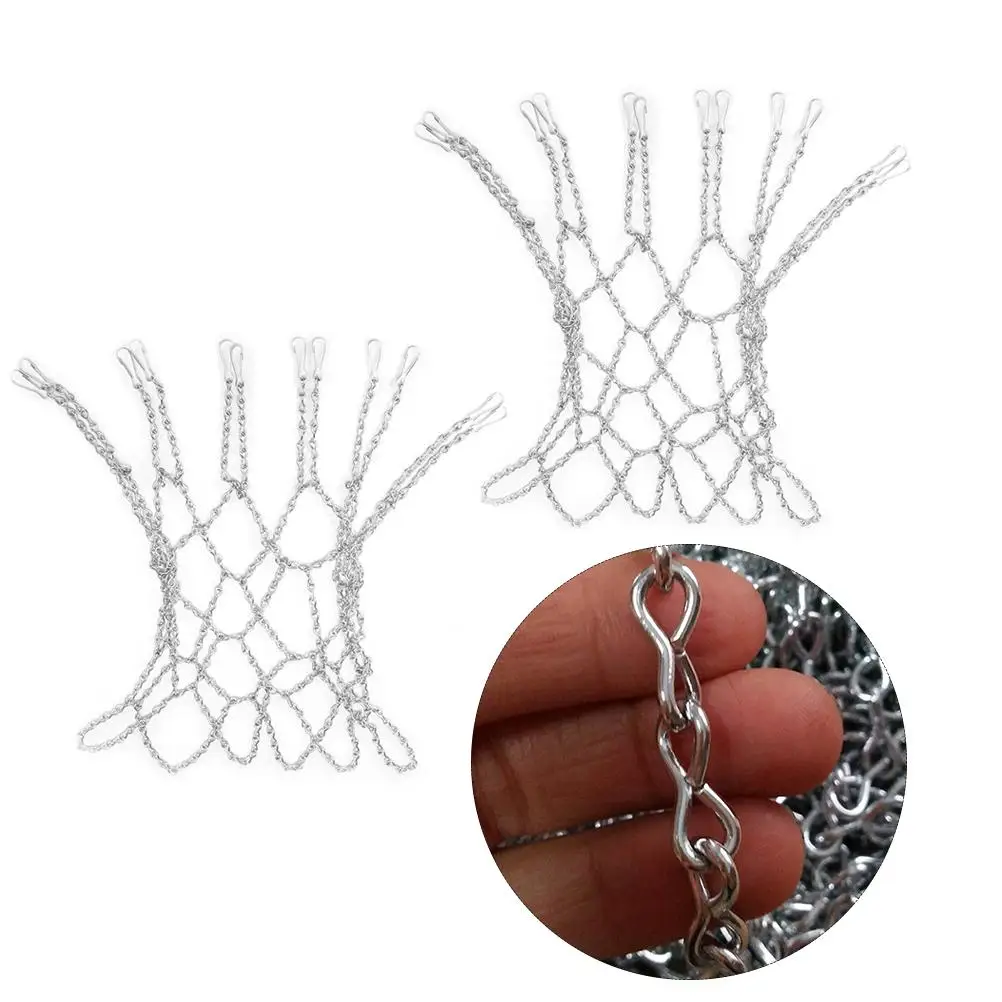 2 Pcs Basketball Net Replacement Chain for Indoor School Playground Iron