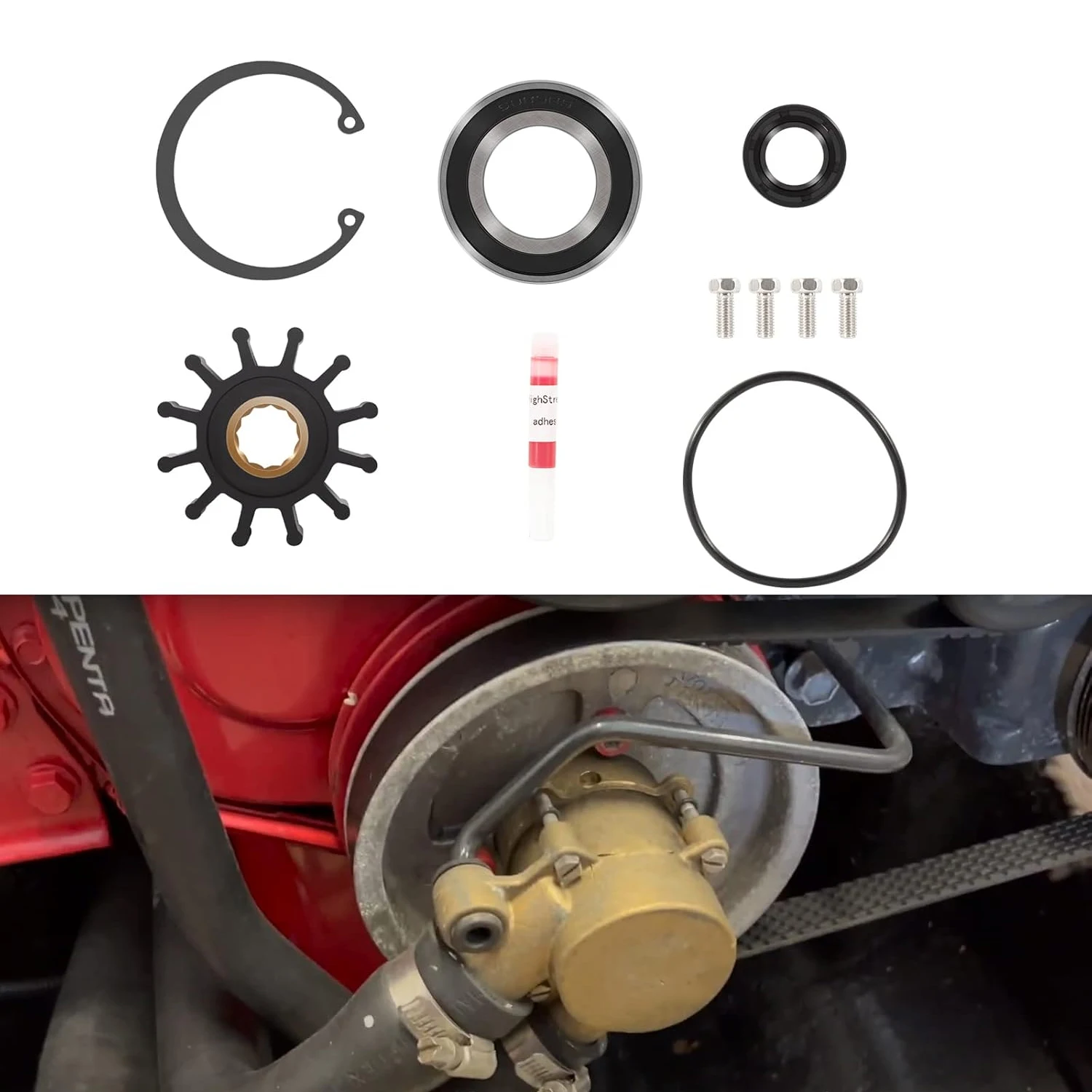 

Комплект для ремонта сырого водяного насоса, подходит для Volvo Penta Gas Sterndrive 1999-2005 годов, заменяет Johnson 09-5000