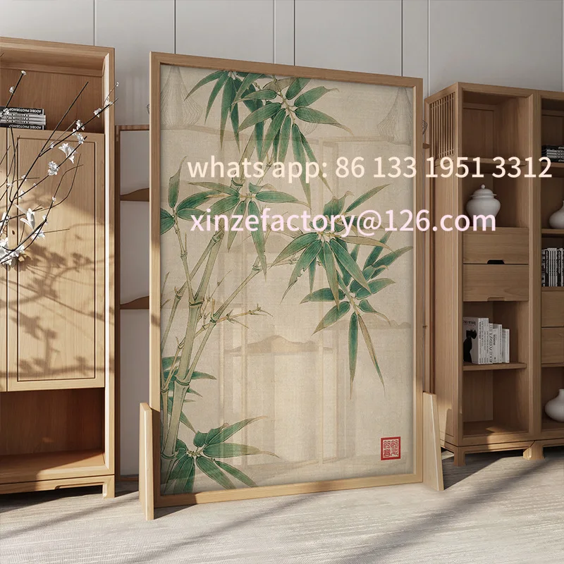 

Customizable New Chinese Screen Partition Living Room Entrance Solid Wood Modern Simple Bedroom Shading Movable