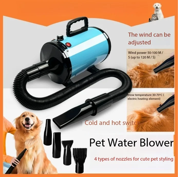 2800W Pet Hair Dryer, Constant Temperature Silent Blower with Stepless Speed Regulation for Dog Grooming