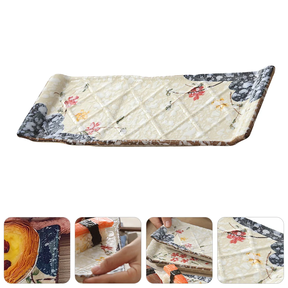 

1pc Delicate Sushi Dish Japanese Style Food Dish Japanese Style Food Dish Sushi Plate Food Service Dish
