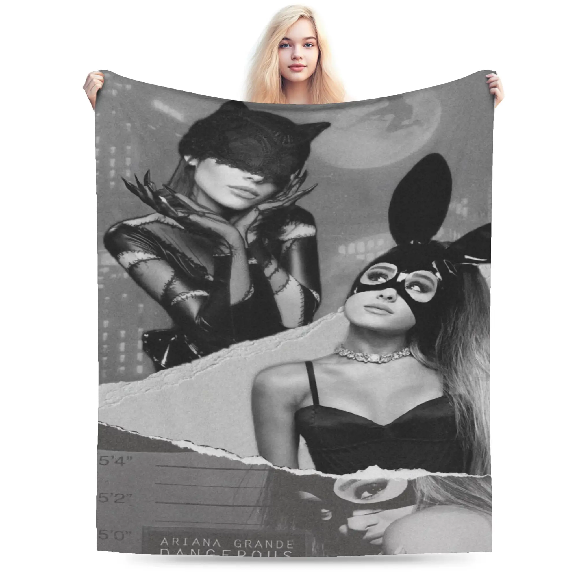 Ariana Grande music singer fan gift  Blanket Fleece  Comfortable Super Soft Throw Blankets for Bedroom Bedspread