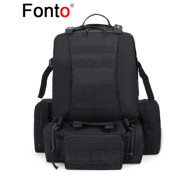 

Fonto New Spot 55L Large Capacity Tactical Backpack Outdoor Sports Mountaineering and Riding Combination Backpack