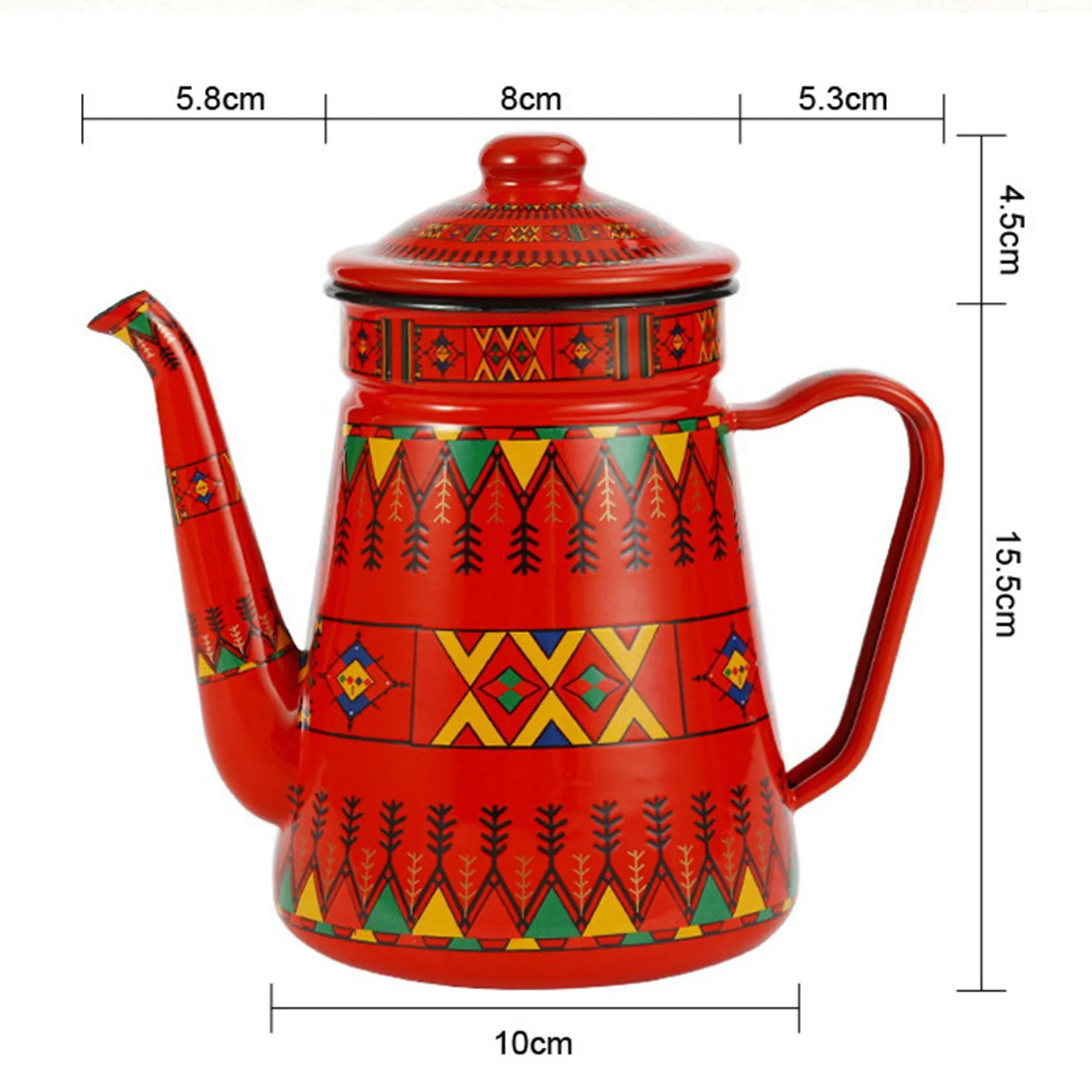 1.2L Enamel Coffee Pot Pour over Milk Water Jug Pitcher Barista Teapot Kettle for Gas Stove and Induction Cooker A HOT