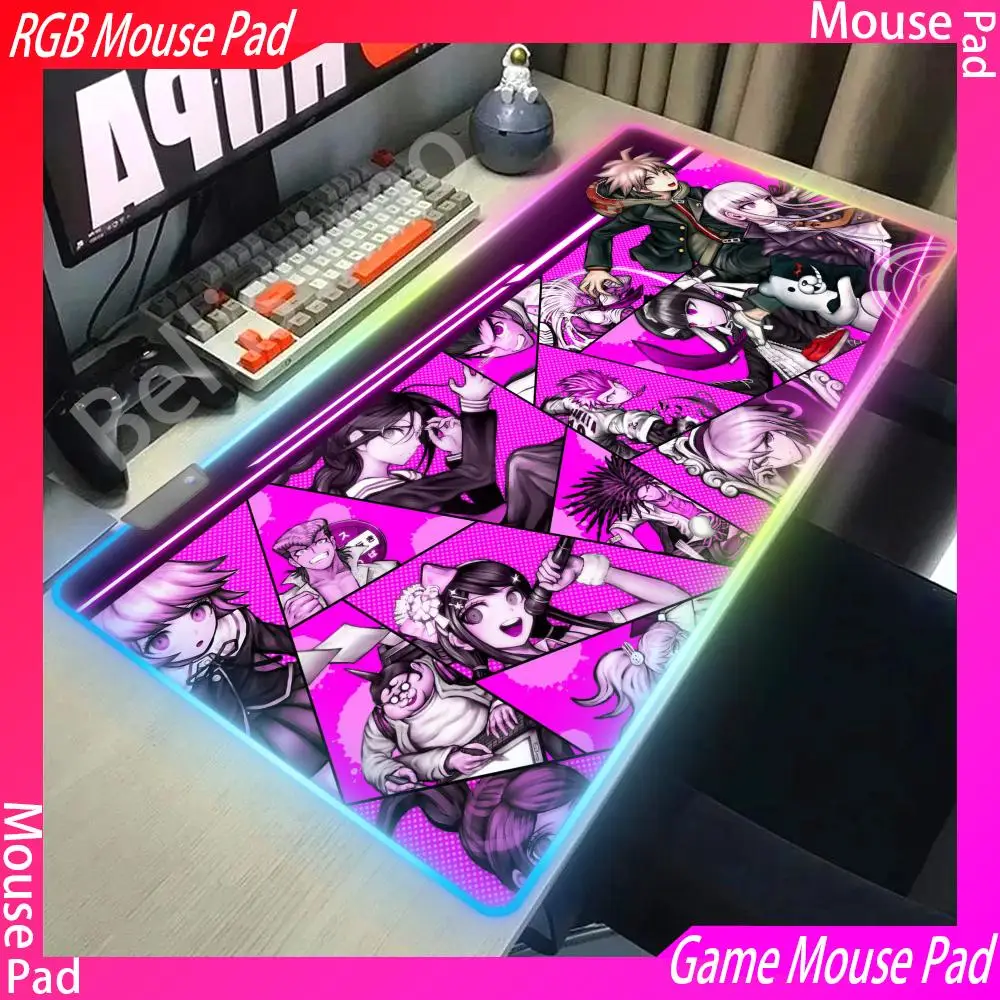 Danganronpa Mouse Pad Computer Mat Mouse Pad Anime Mousepad Gamer Table Office Carpet Large Rgb Desk Accessory Keyboard Deskpad