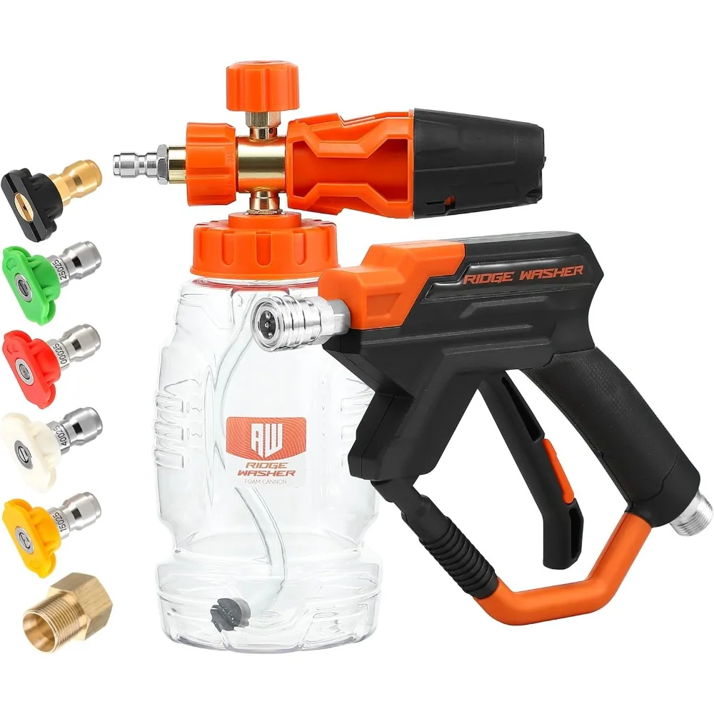 

Пистолет для мойки высокого давления RIDGE WASHER, пенный бластер на 4000 фунтов на квадратный дюйм с быстрым разъемом 1/4, пенный пистолет для мойки автомобилей из нержавеющей стали