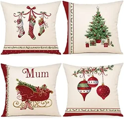 1pcs/set Christmas Decoration Living Room Sofa Decoration Cushion Covers Home Decoration High-density Flax Pillow Cases Cojines