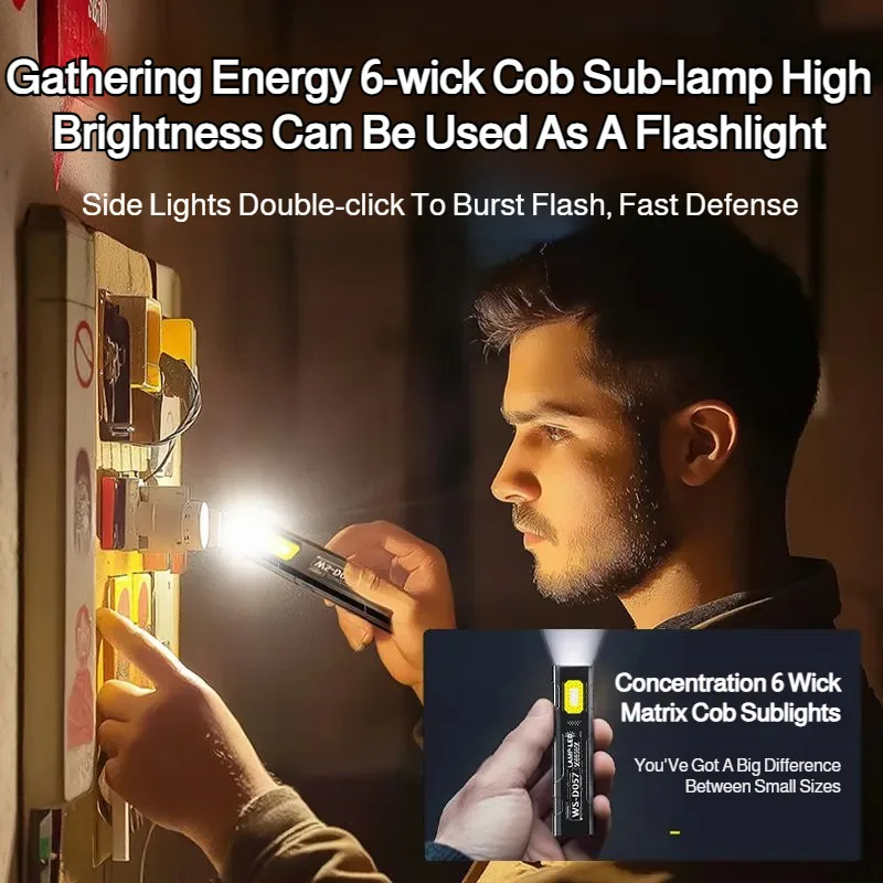 

Strong Magnetic Flashlight Emergency light Night reading Portable Charging Lightweight Mini High brightness lamp beads