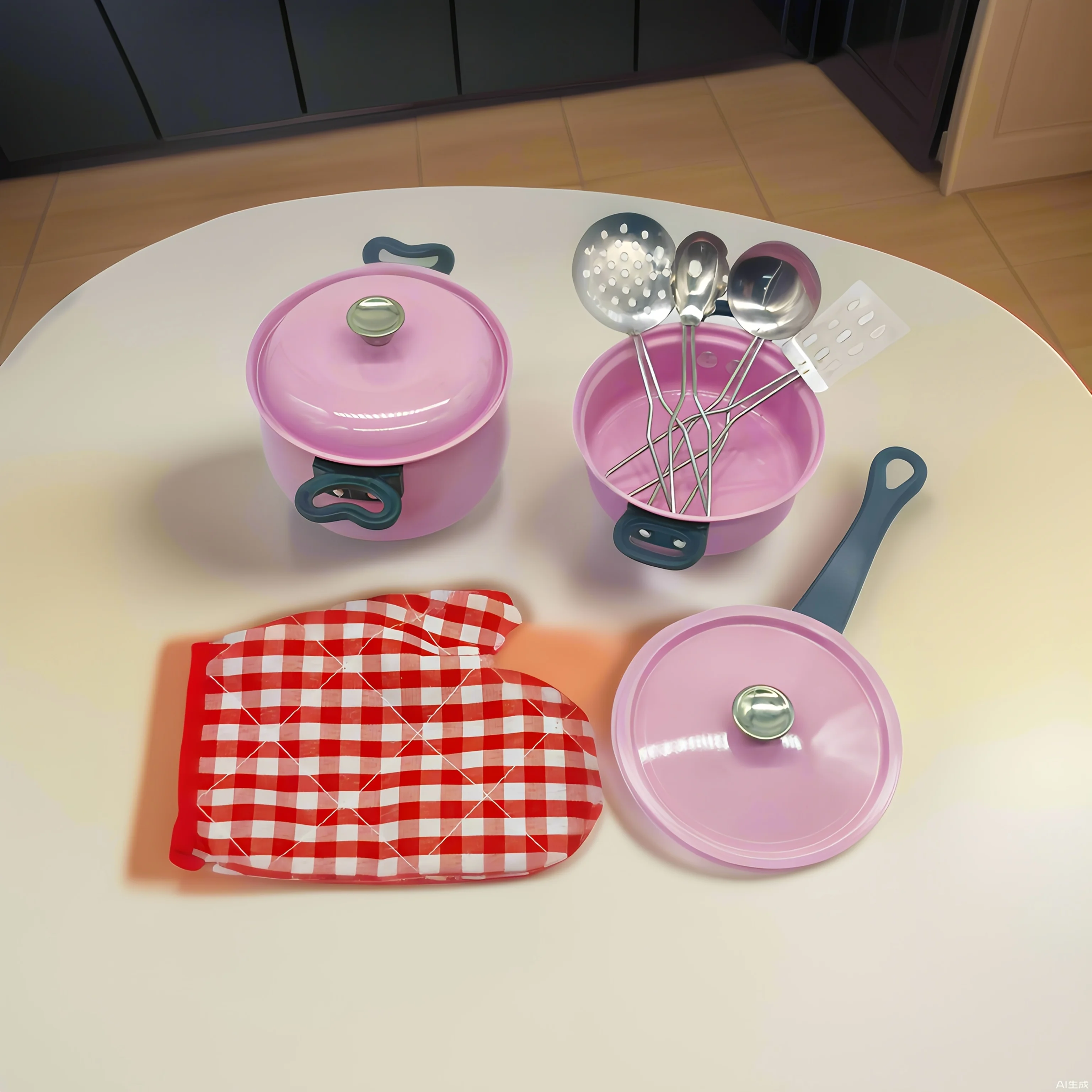 Kleurrijke roestvrijstalen fantasiespel kookset kinderkeuken en voedsel speelgoed servies voor meisjes