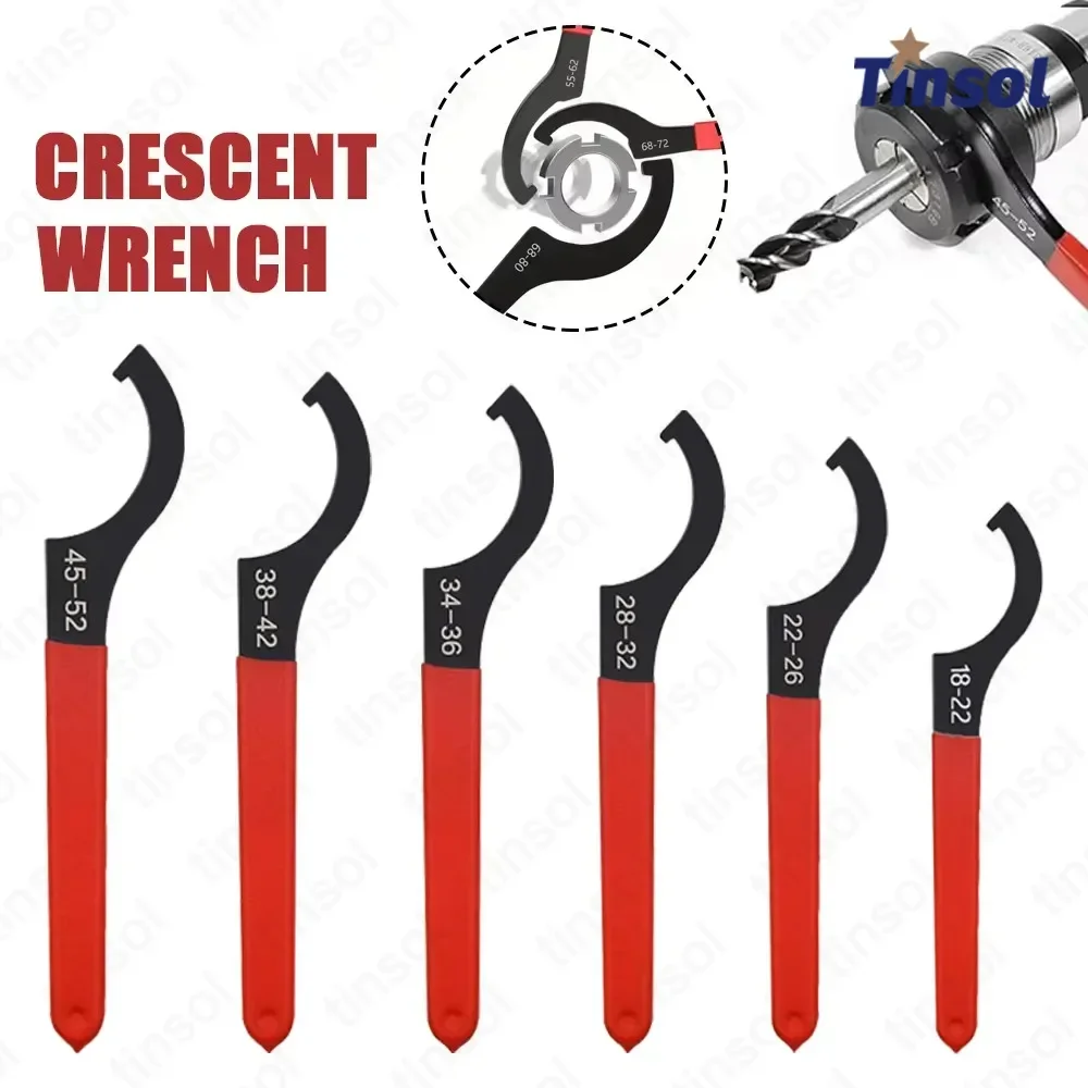 TINSOL 6PCS Coilover Shock Absorber Wrenches,Hook-Type Crescent Wrench Tools for Suspension and Shock Absorber Adjustments