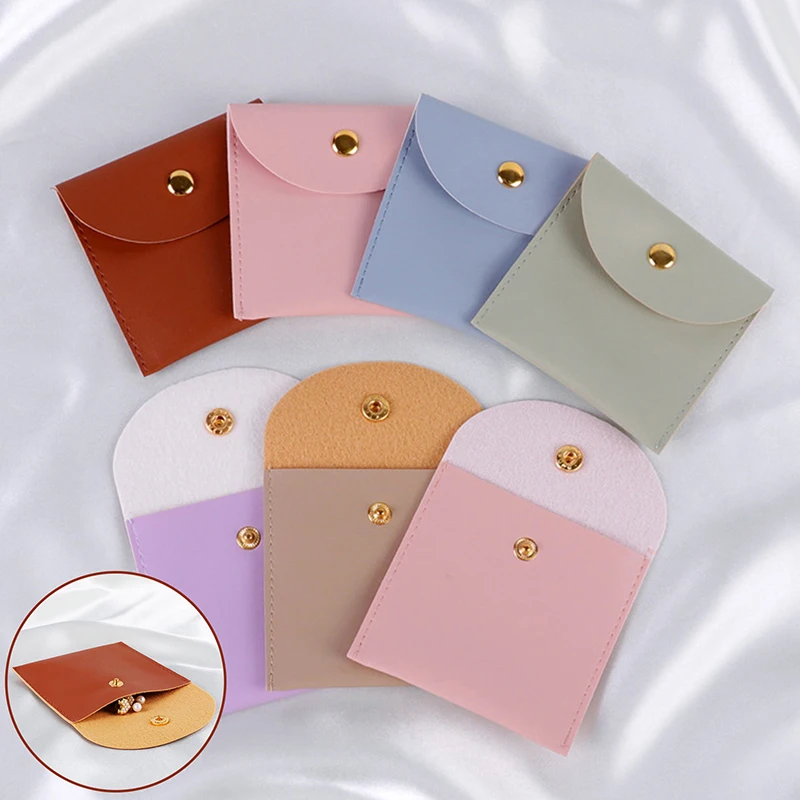 Pure Color Short Coin Purse Waterproof Large Capacity Jewelry Packaging Bag Money Bag Storage Bag Mini PU Leather Wallet