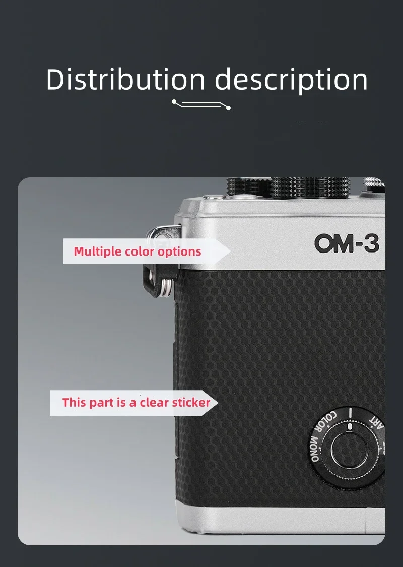 OM-3 Customized Sticker For OM SYSTEM OM3 Decal Skin Camera Vinyl Wrap Film Anti-Scratch Protector Coat For Olympus OM III