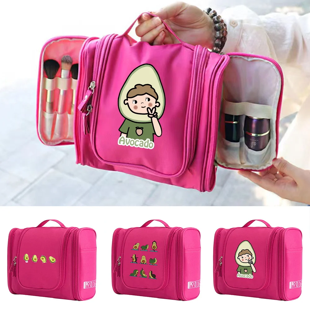 

Make Up Case MakeUp Bag Cosmetic Bags Women Hanging Bathroom Toiletry Accessory Bag Organizer Handbag Avocado Print Organizer