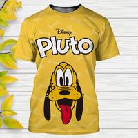 Disney T Shirts Mickey Mouse Pluto Dog Cartoon Anime 3D Print Streetwear Men Women Fashion Oversized T Shirt Boys Tees Tops