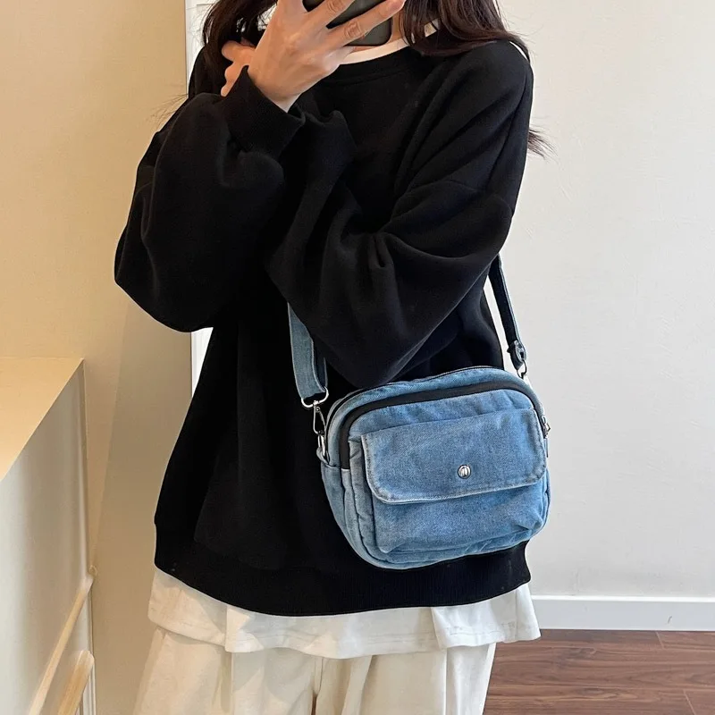 

Small Casual Women Shoulder Messenger Bags Korean Popular Canvas Female Crossbody Bag for Girl 2025 Mobile Phone Bag Handbags