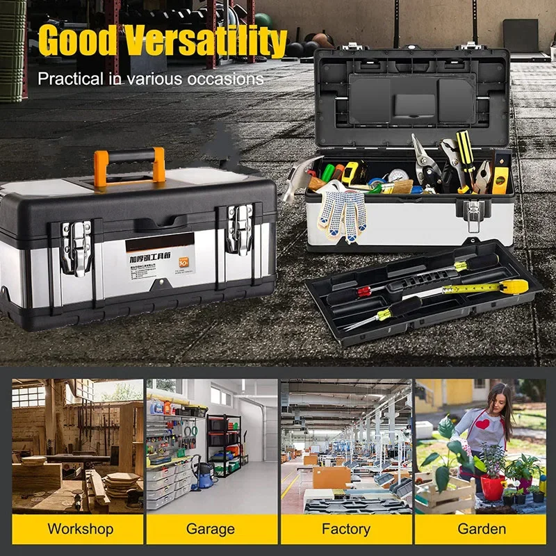 14/17/20-Inch Multi-Size Tool Box Dual Tool Organizer with Handle Multi-Functional Portable Tool Organizer