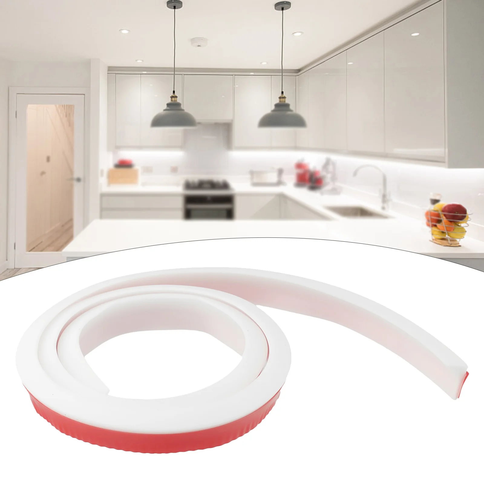 

Countertop Water Barrier Strip Water Blocking Strips Dry &Wet Separation Silicone Seal Strip For Kitchen Bathroom Washbasin