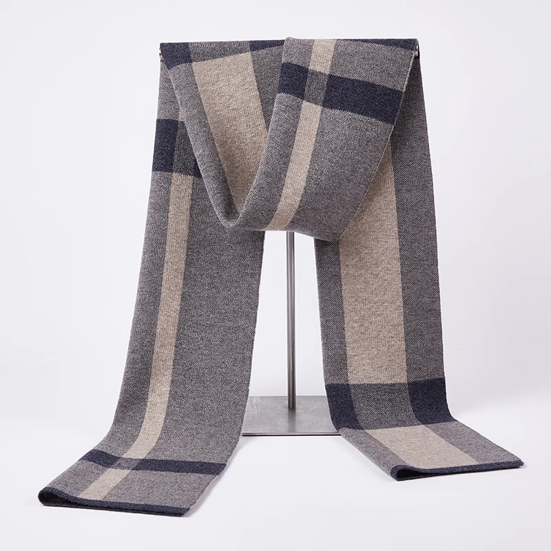 2024 New Luxury Winter Warm Plaid Scarf Men Women Cashmere Scarves Casual 100% Wool Scarfs Man Business shawls Pashmina