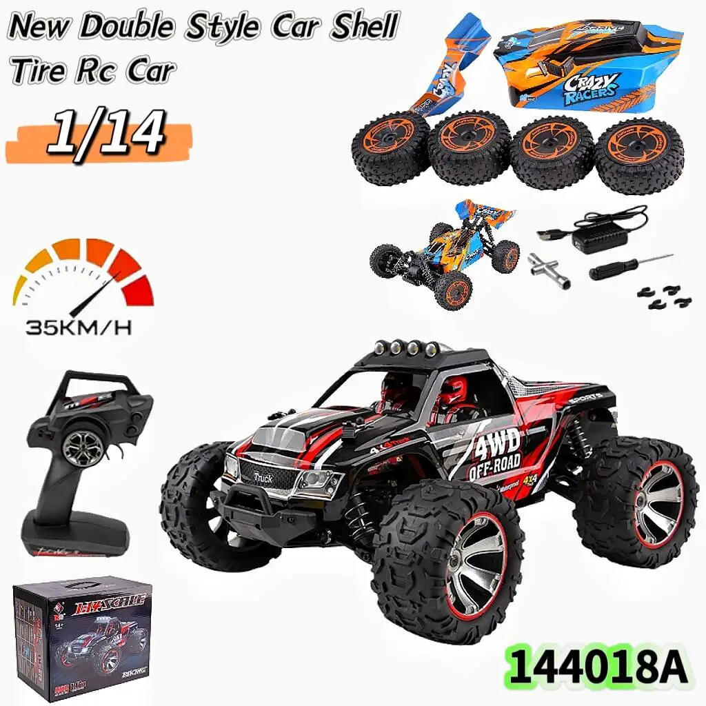 

WLtoys 144018A Высокоскоростной гоночный внедорожный дрифт-автомобиль, игрушечный автомобиль, новая шина с двойным корпусом, 35 км/ч, 2,4 ГГц, 390, щеточный двигатель, полный привод