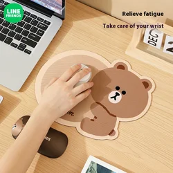 New Cute Cartoon Bear Desk Mat with Wrist Pad Nonslip and Thick Wear Resistant Game Electronic Sports Rubber Mouse Pad Universal