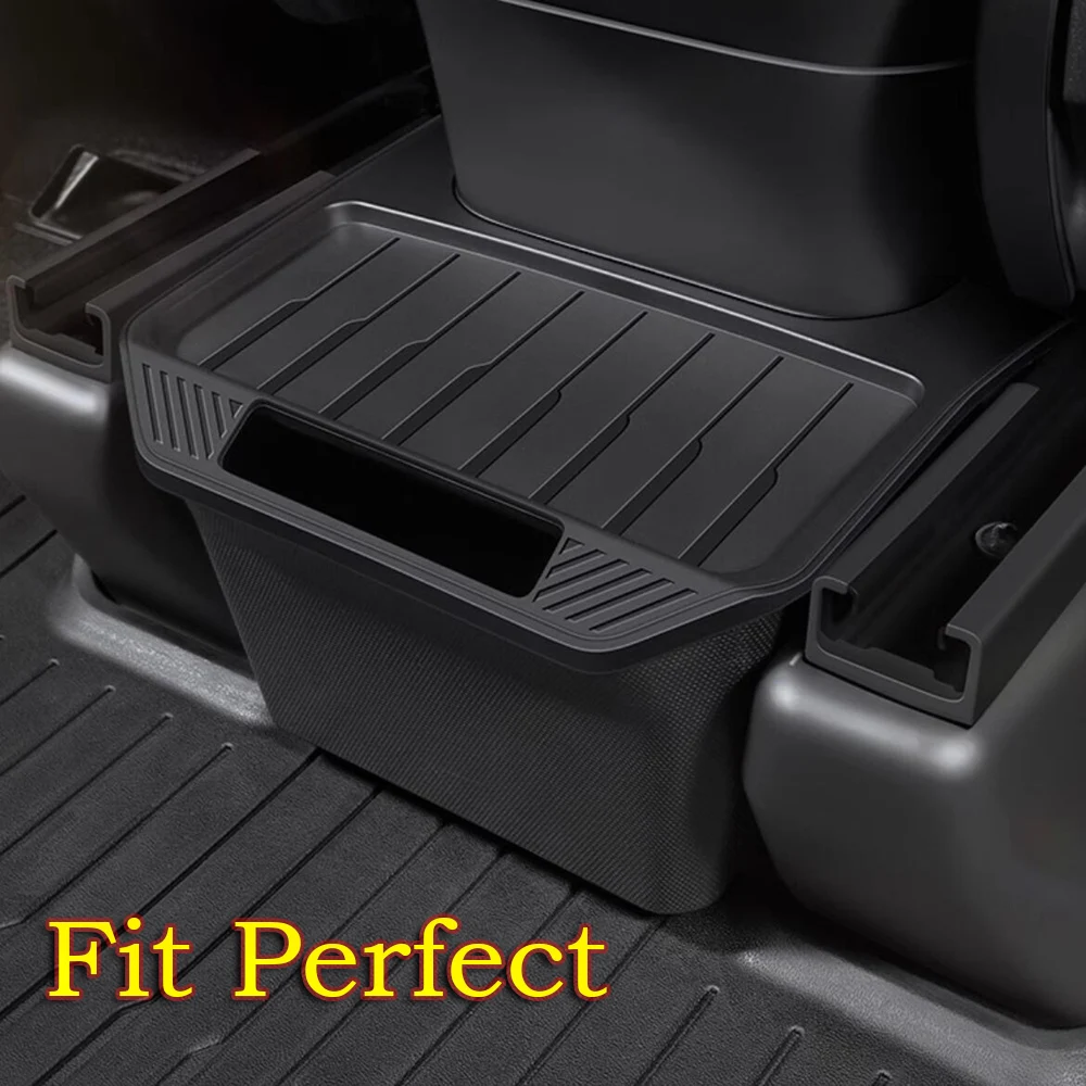 Rear Seat Storage Box for Tesla Model Y Juniper 2025-2021 Organizer Center Console Bins Backseat Trash Can Garbage Accessories