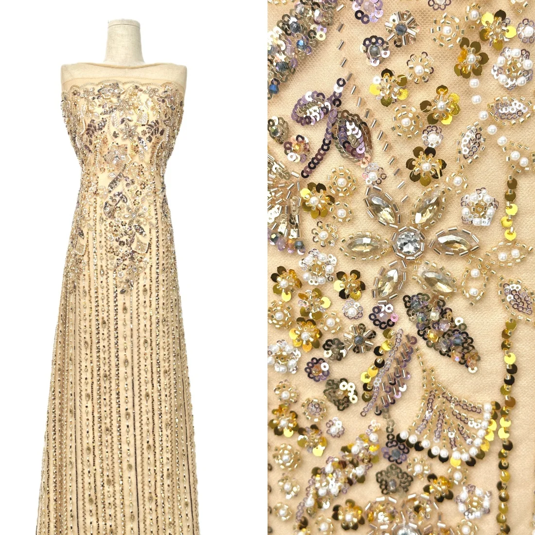 

African Beaded Lace Fabric Embroidery Sequins Nigerian Bridal 2026 High Quality French Heavy Lace Fabric Women For Wedding Dress