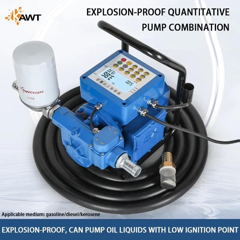 Portable 12V/24V Self-Priming Explosion-Proof Ga soline Fuel Pump with Self-Sealing Fuel Gun for Wastewater Treatment
