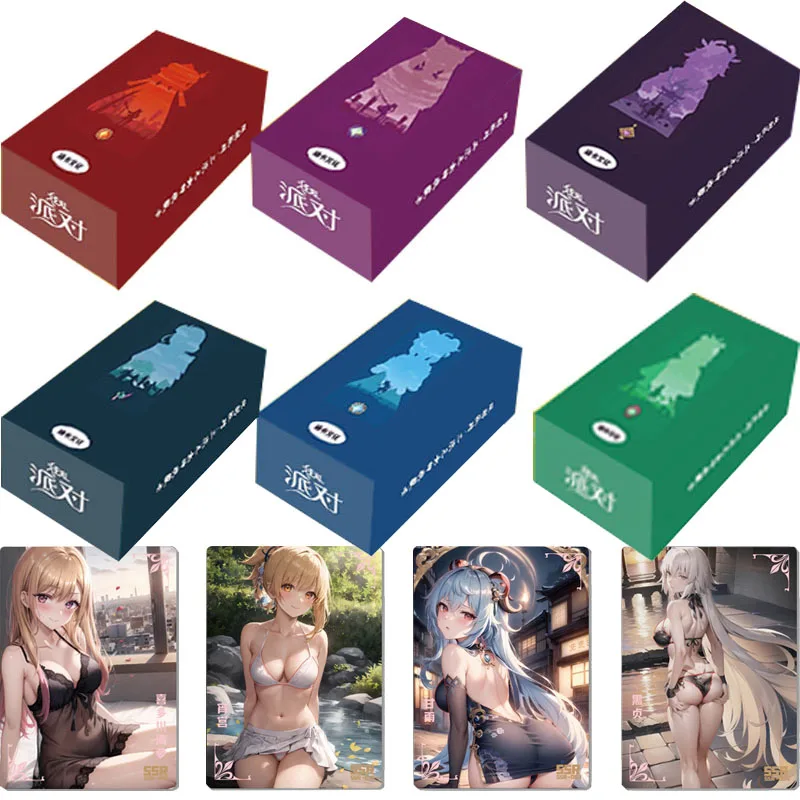 Sexy Girl Series Dazzling Party Goddess Happy Collection Card Box Anime Character Limited SSP Dazzle Art Gold Card Kids Toy Gift