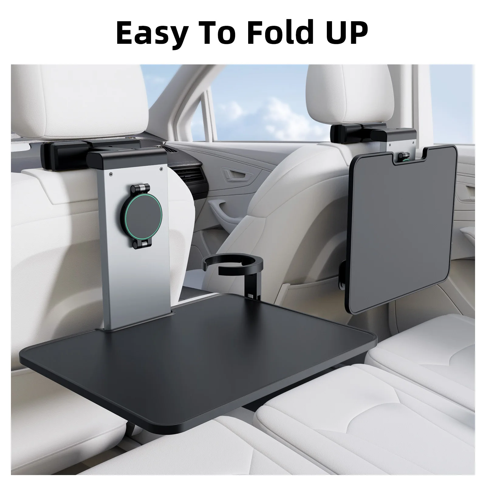 

Universal foldable car table board, equipped with cup holder and mobile phone holder, can be used for office and dining