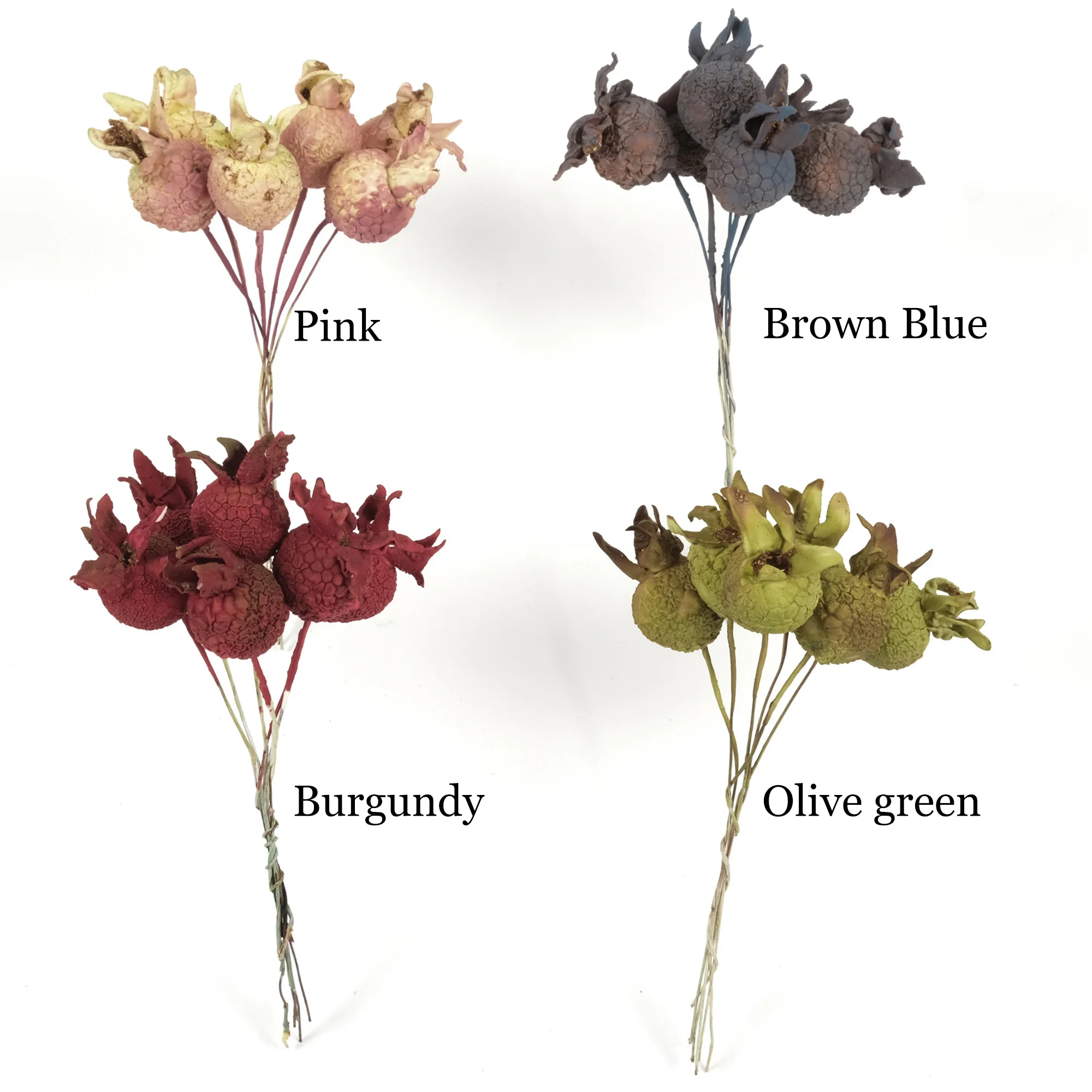 10/30PCS Artificial Pomegranate Branch 4Colors Fake Pomegranate Picks Faux Fruits For DIY Crafts Bouquets Wreath Decor