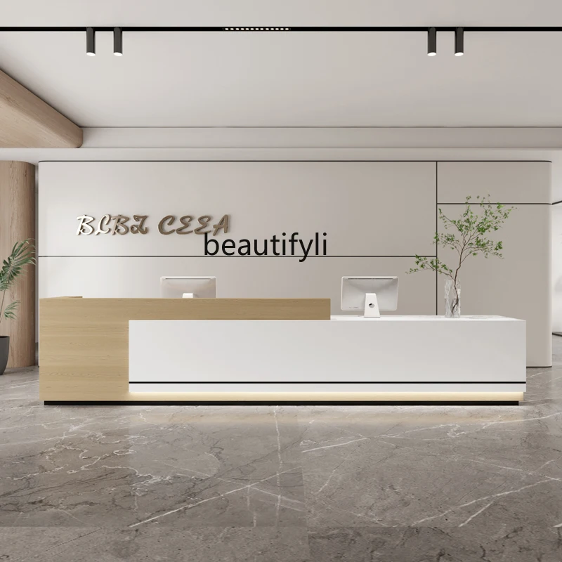 Modern simple company front desk reception desk hotel lobby bar barber shop beauty salon checkout page