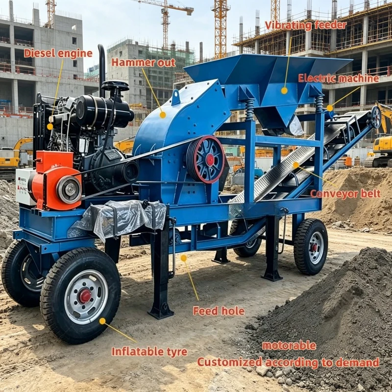 High Capacity Mobile Jaw Crushing Plant For Hard Rock Mining Portable Rock Crusher Machine For Infrastructure Construction