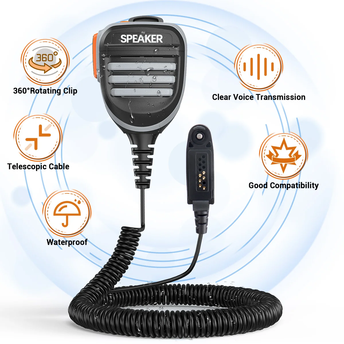 Walkie Talkie Microphone Speaker MIC Dual PTT Compatible Iradio UV-98 PLUS UV-99 R6000 Radtel RT-880 RT-880G RT-6D