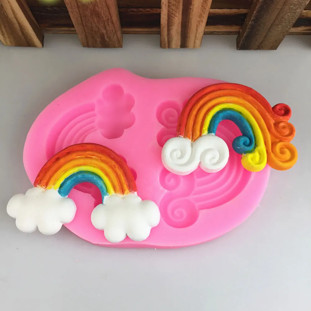 

Easy Demolding Silicone Mold Rainbow Shape DIY Chocolate Fondant Baking Decor DIY Silicone Mold Chocolate Ball Base