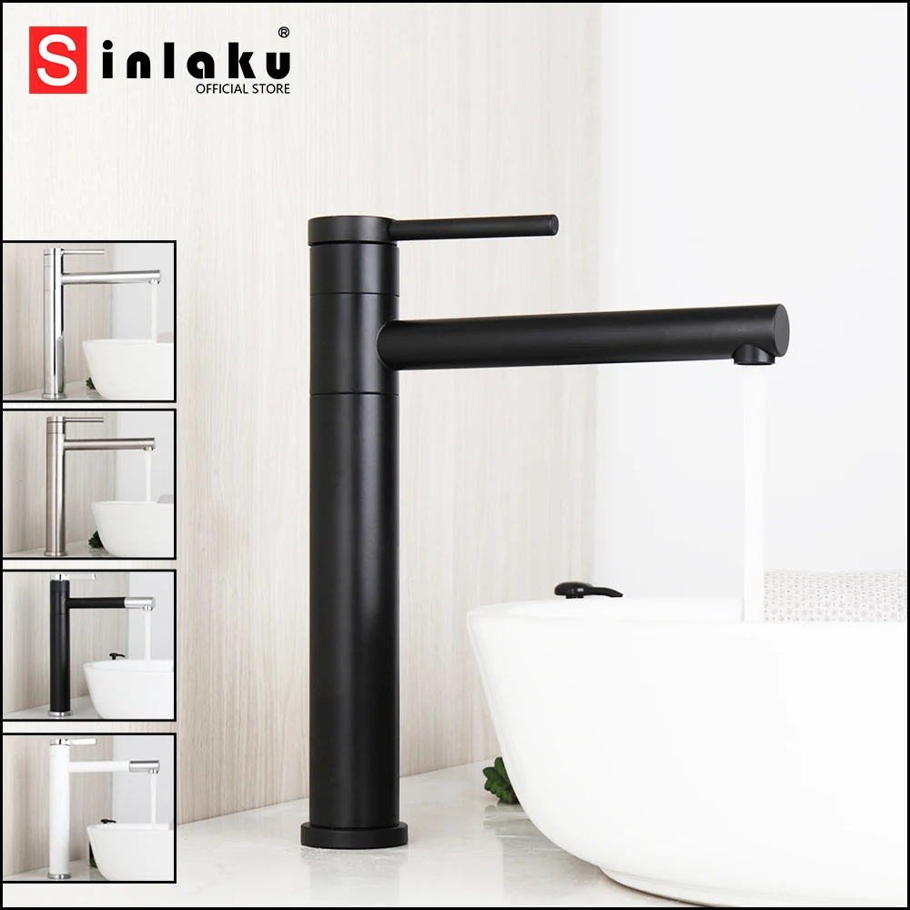 KAIMU Nickel Brush Bathroom Basin Mixer Faucet Black 360 Swivel Wash Sink Mixer Tap Stream Spray Counter Top Hot & Cold Mixer