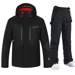 Winter High Quality Ski Suit Men Waterproof Windbreaker Snow Jacket and Baggy Pants Warm Snowboard Outdoor Snowmobile Clothing