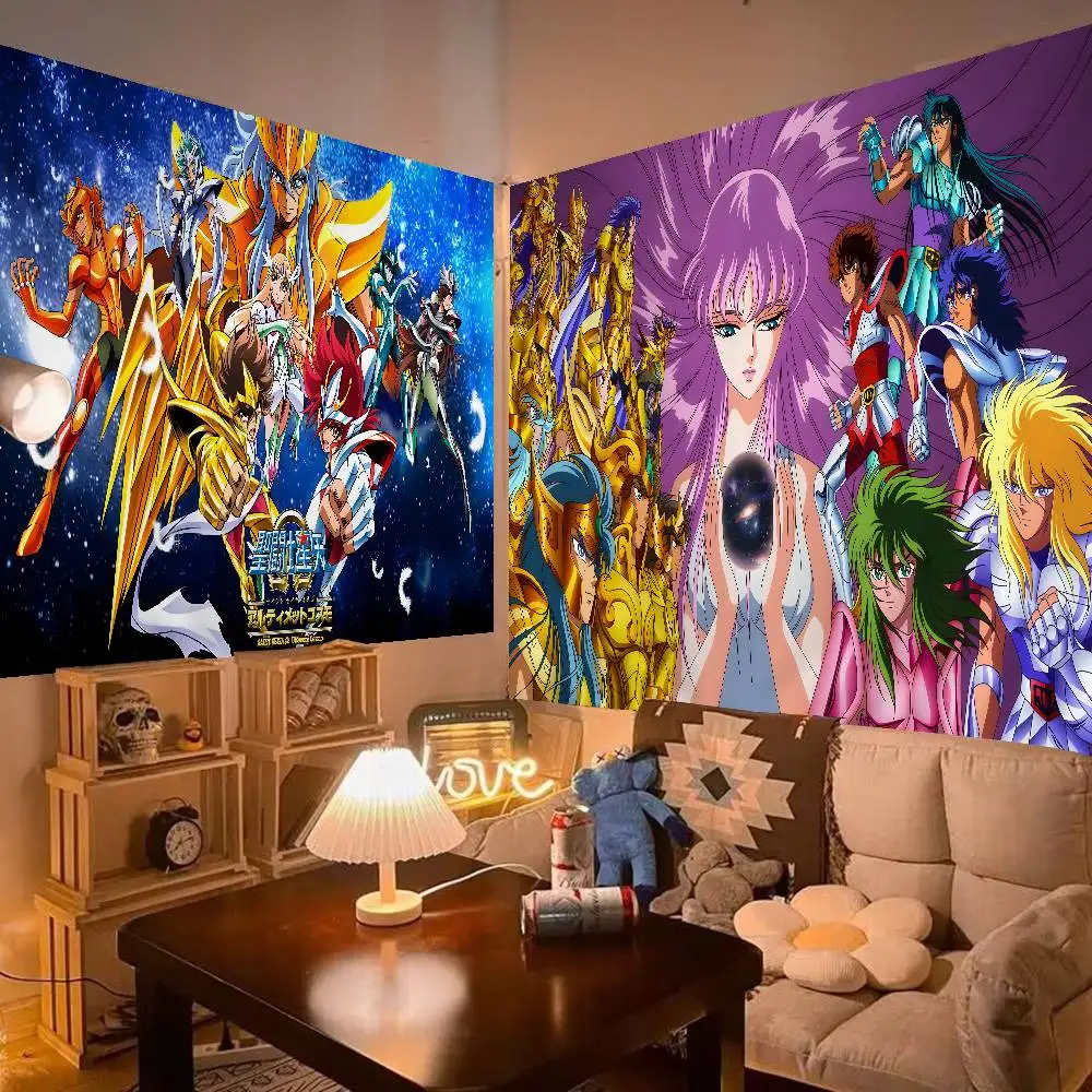 

Ретро Saint Seiya аниме висячий богемный гобелен индийский Будда украшение стены колдовство богемный хиппи настенный гобелен