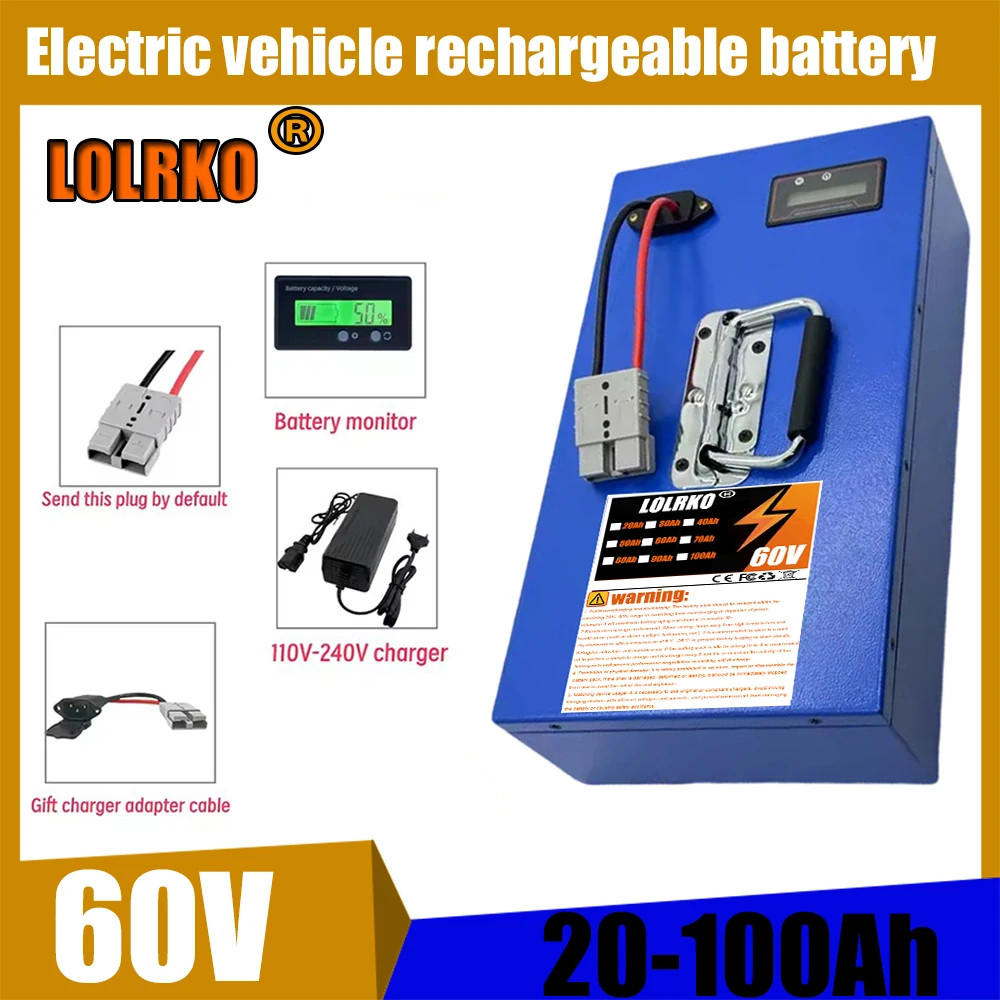 

18650 lithium-ion battery, new 60V20AH-100AH, built-in BMS35AH, fast air transportation, application 500W-3000W