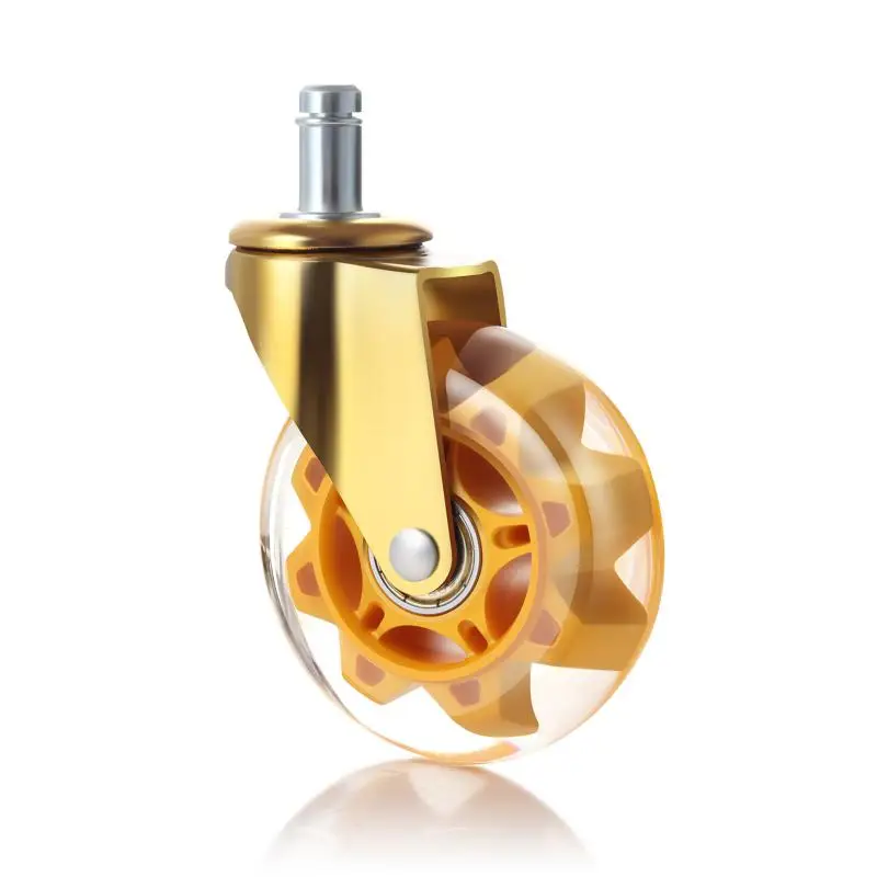 

50 шт. 3-дюймовые прозрачные поворотные ролики для стульев со вставным стержнем-универсальные бесшумные роликовые колеса для офисных стульев/игровых стульев