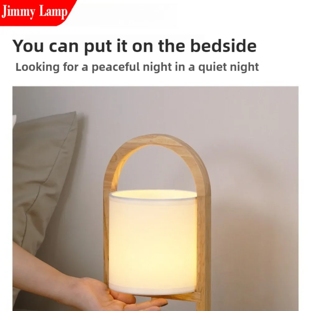 Japanese Wabi Sabi Rechargeable Desk Lamp Remote Control Eye Protection Sleep Dedicated Bedroom Bedside Table Lamp Night Light