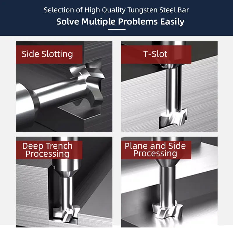 BB T Slot Milling Cutter CNC Aluminum Copper Machining Tool Tungsten Solid Carbide Groove End Mill 0.3 0.4 1.1-2.9mm Thickness